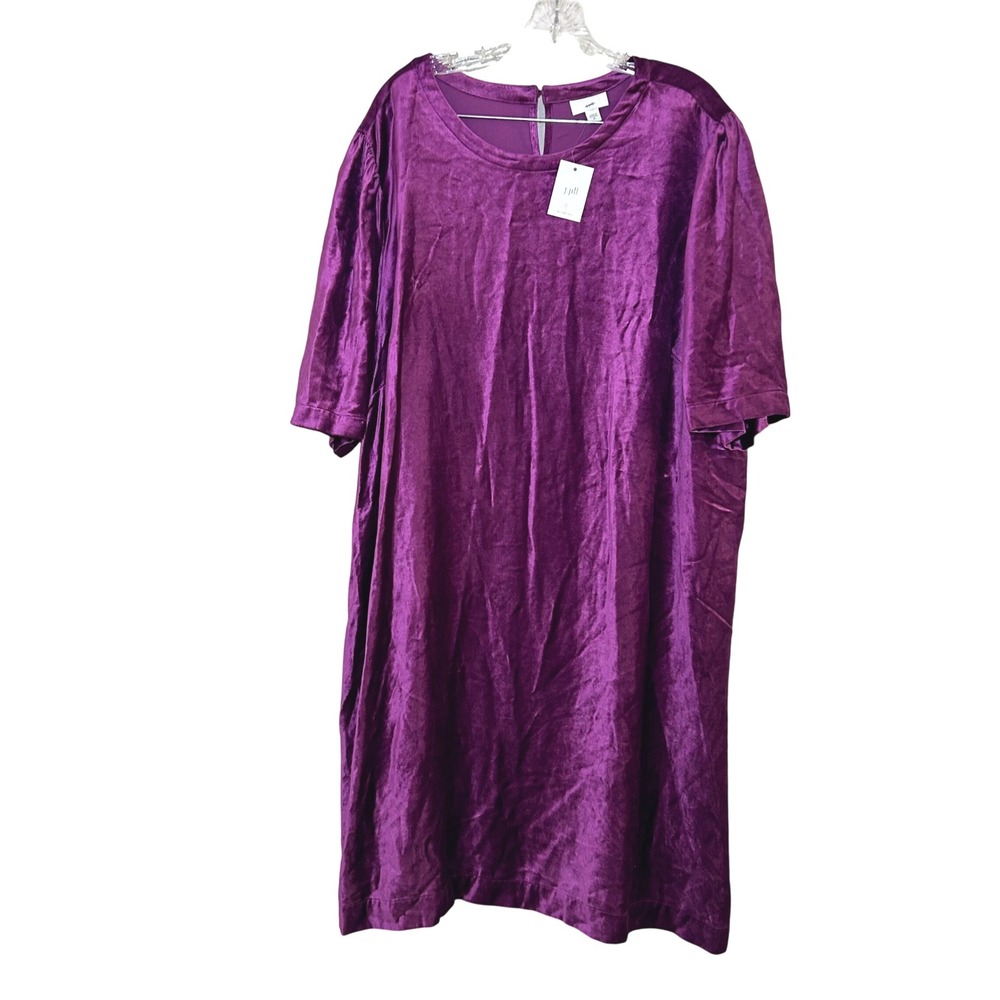 NWOT J.Jill Purple Velvet Dress Short Sleeve Women's Size 3X party holiday event